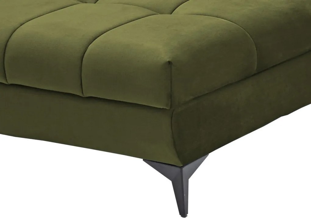 Rohová sedacia súprava Paris, machová zelená látka, ľavý roh