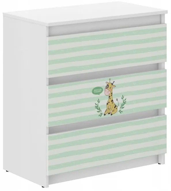 Komoda do detskej izby so žirafou 76x40x70 cm