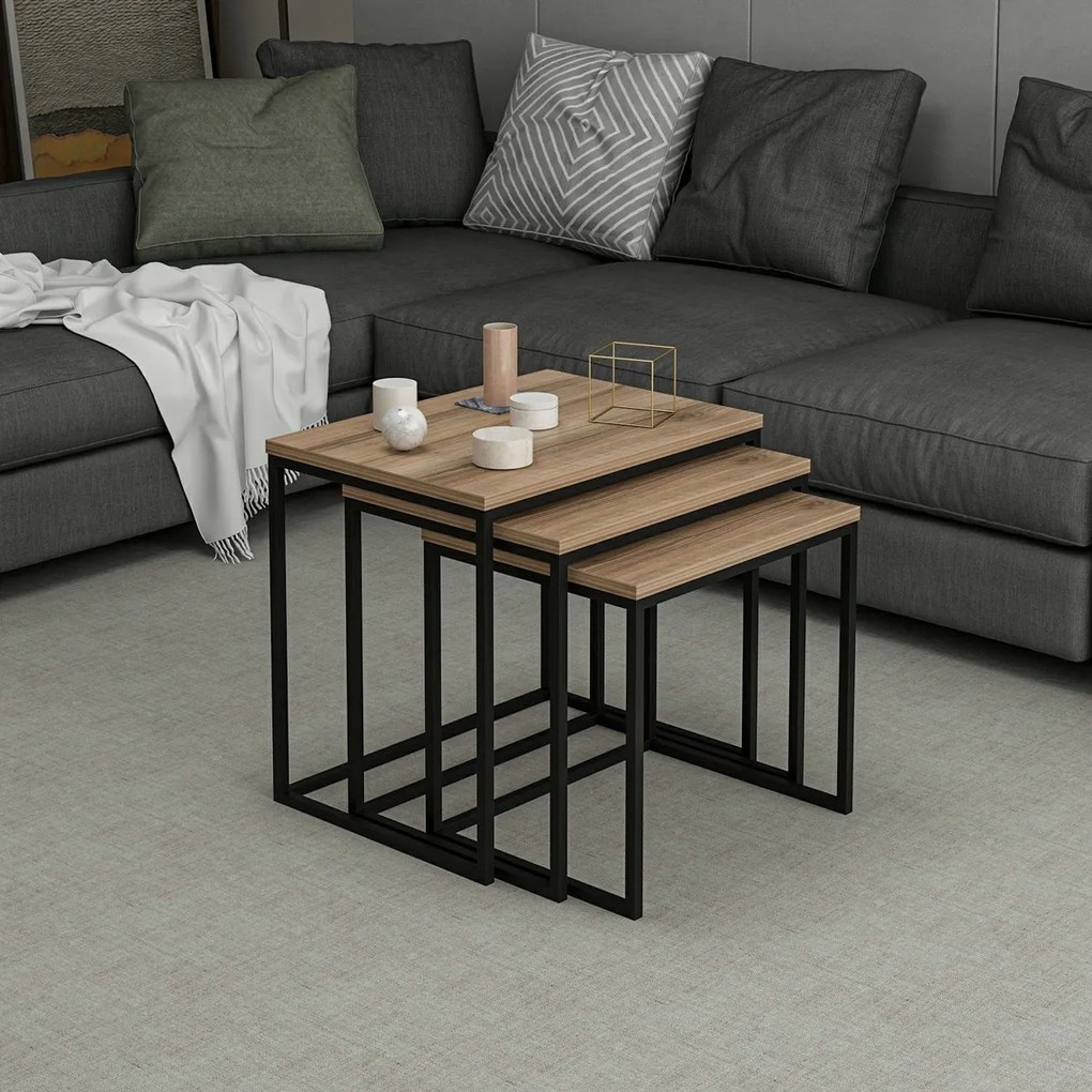 Odkladací stolík Evia Walnut, 3 ks
