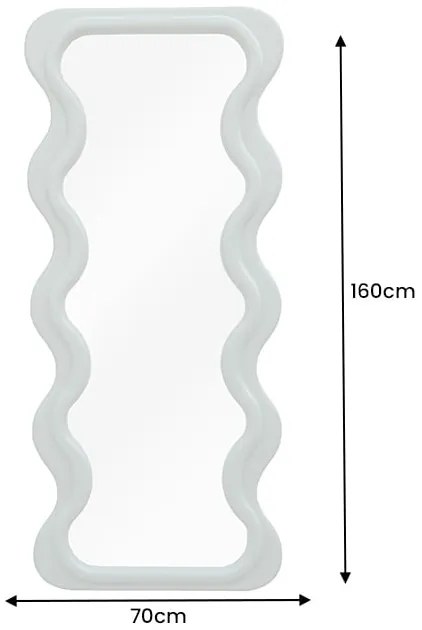 Nástenné zrkadlo Curvy 160cm šalvia zelená