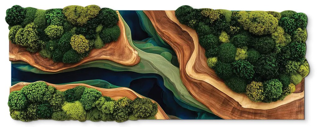 drevko |  Tlačený machový obraz Prelínanie (imitácia)  35 x 90 cm