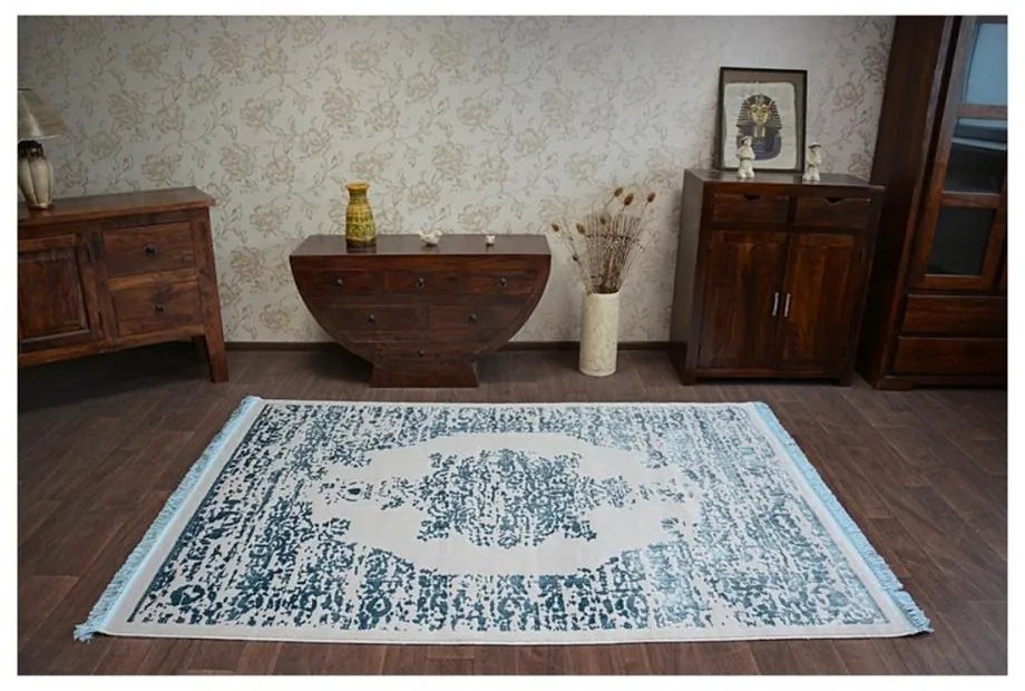 Luxusný kusový koberec akryl Bond modrý 80x300cm