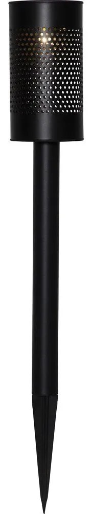 Čierne solárne LED osvetlenie z nerezovej ocele Star Trading Blace, výška 46 cm