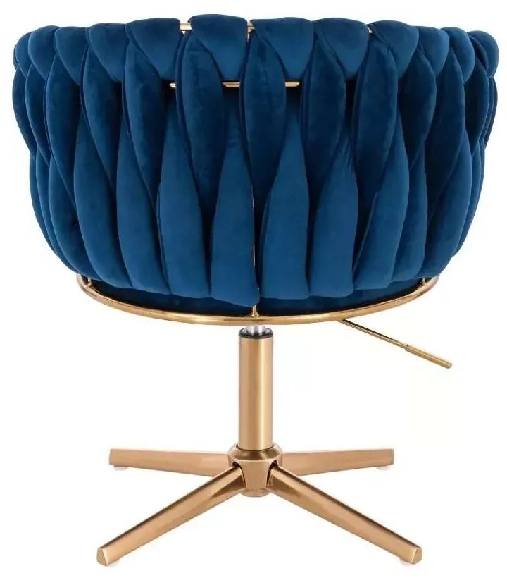 LuxuryForm DESIGN Kreslo NORDEN VELUR na zlatom kríži - modré