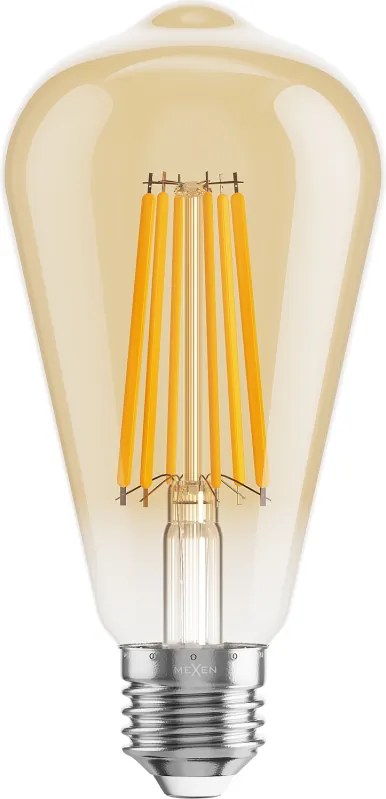 Mexen Vintis, LED filamentová žiarovka E27, ST64, 10 W, teplá biela 2200K, jantárová, L152-E27-1022-50