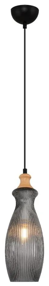 Závesné svietidlo BOTTLE na lanku, 1xE14/4W/230V, dymové