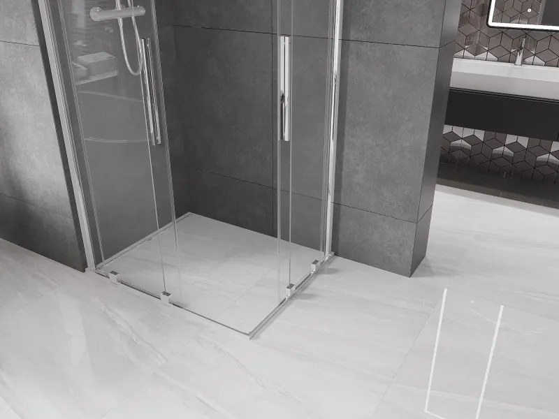 Mexen Velar Duo posuvná sprchová kabína 90 x 80 cm, transparentná, chróm - 871-090-080-02-01
