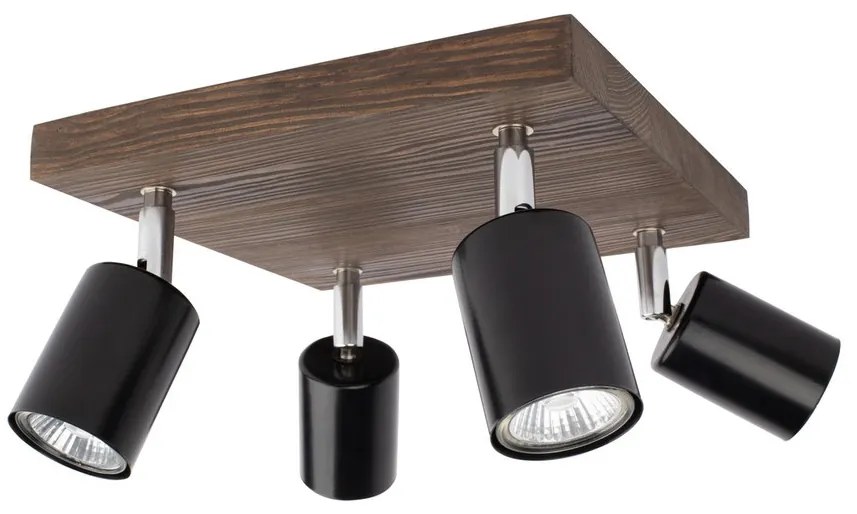 Spot-Light DO2910456 - Stropné bodové svietidlo MANARA 4xGU10/5W/230V borovica