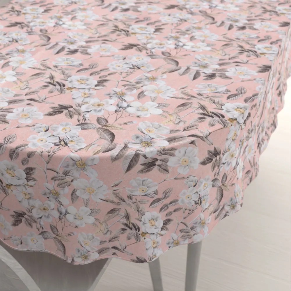 Biante Dekoračný oválny obrus Leona LN-158 Plané ruže na lososovom 120x200 cm