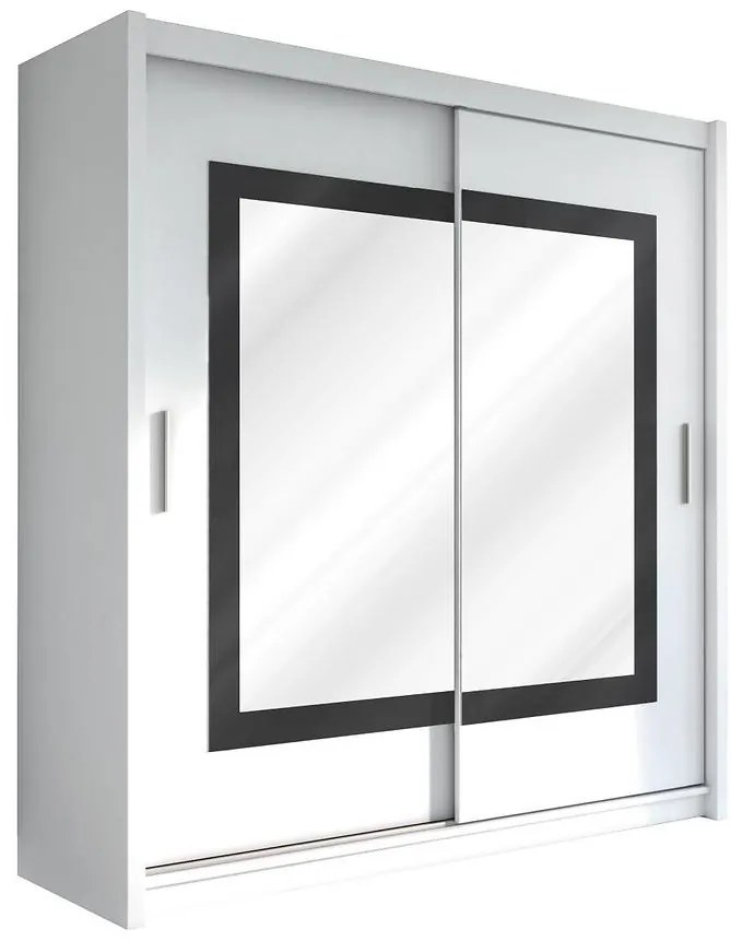 Skriňa Preston 203 biely/zrkadlo