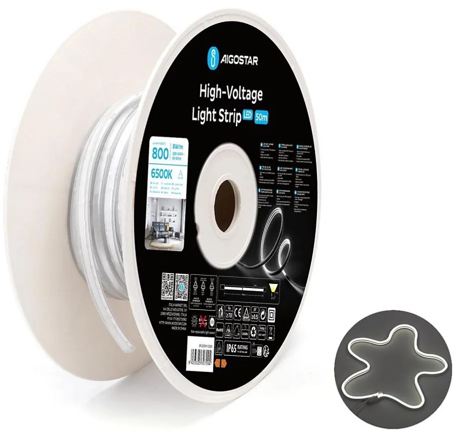 Aigostar - LED pás 50m LED/400W/230V 6500K IP65