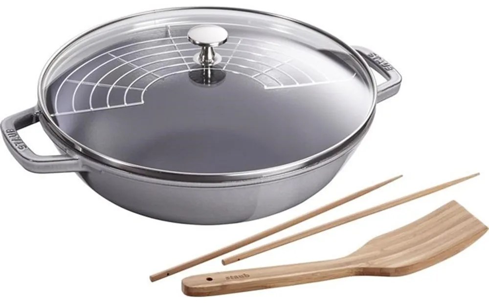 Staub Panvica Wok 30cm sivá 4,19l