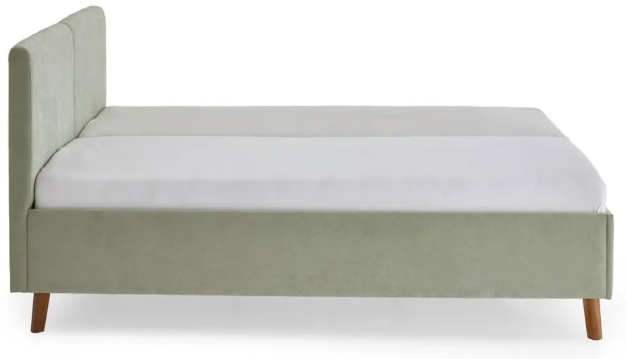 Svetlozelená čalúnená dvojlôžková posteľ s roštom 180x200 cm Piano – Meise Möbel
