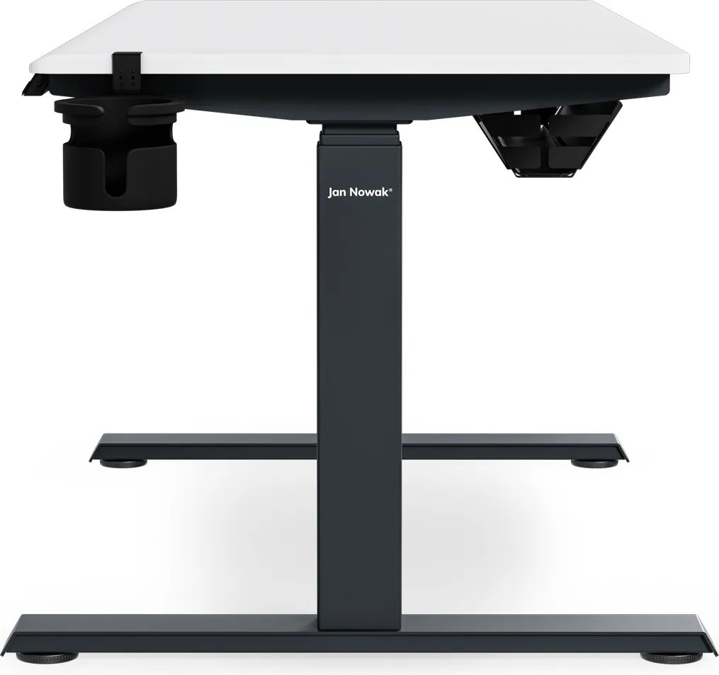 Elektrický stôl s nastavením výšky ergonomický antracitovo-bieli, 1200x600 mm: ARIA