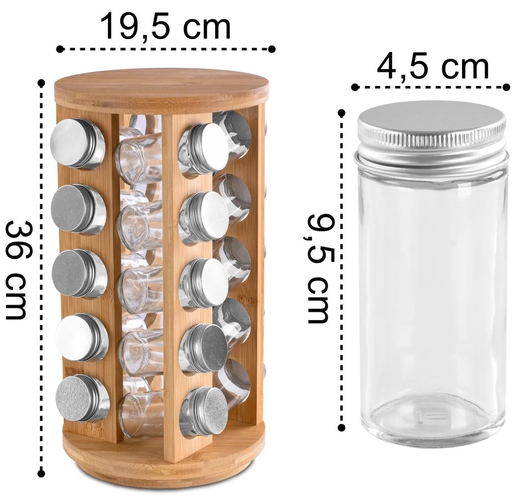 Otočný stojan na koření ROTOR bambus
