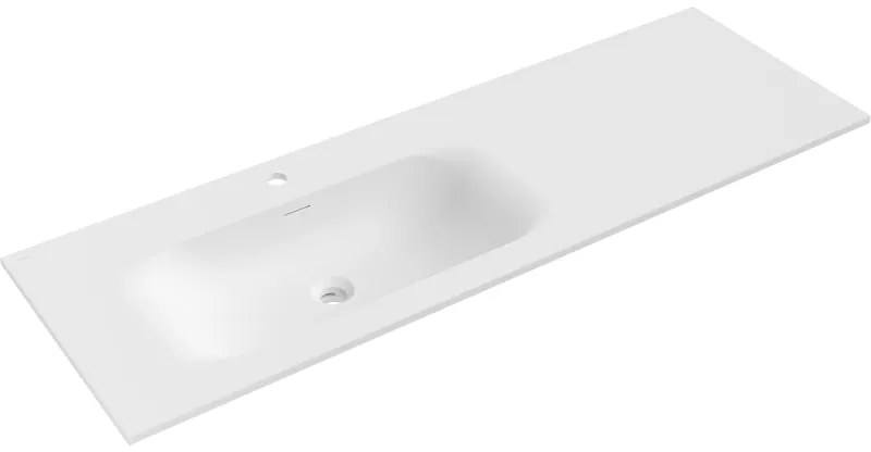 Mexen Vela, umývadlo na zapustenie 141 x 46,5 cm, ľavé, biela matná, 25231401L