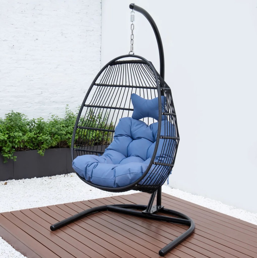 PROXIMA.store - Šnúrkové záhradné hojdacie kreslo GARDEN FARBA: sivá