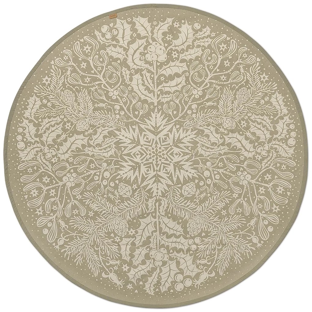 Ferm Living Bavlnený koberec pod stromček Winter Forest Sage 120 cm