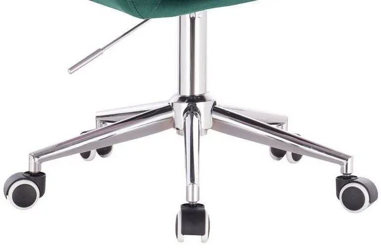 LuxuryForm DESIGN Kreslo ANDORA VELUR na striebornej podstave s kolieskami - zelené