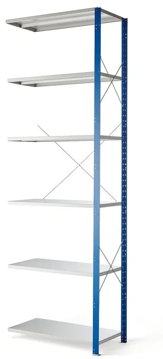 Kovový regál MIX, prídavná sekcia, 3000x1000x400 mm