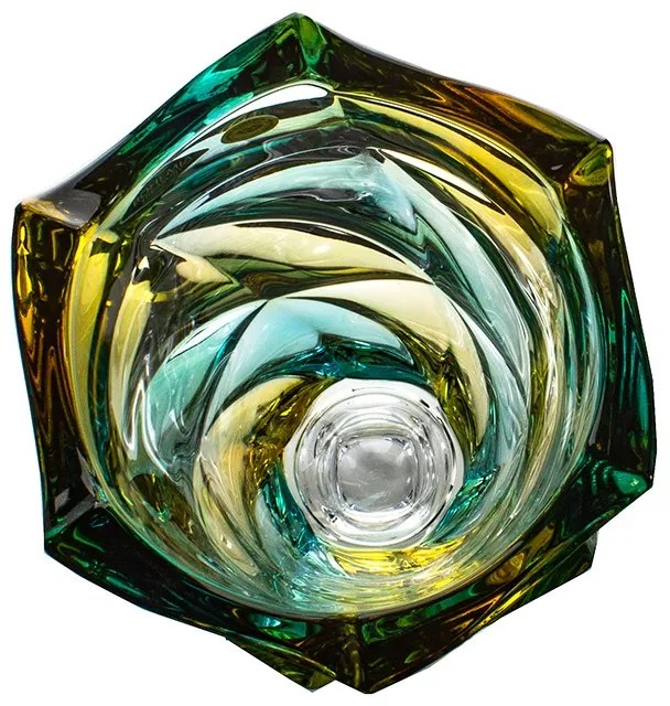 KRIŠTÁĽOVÁ VÁZA BOHEMIA FLAMENCO LEMON 380MM
