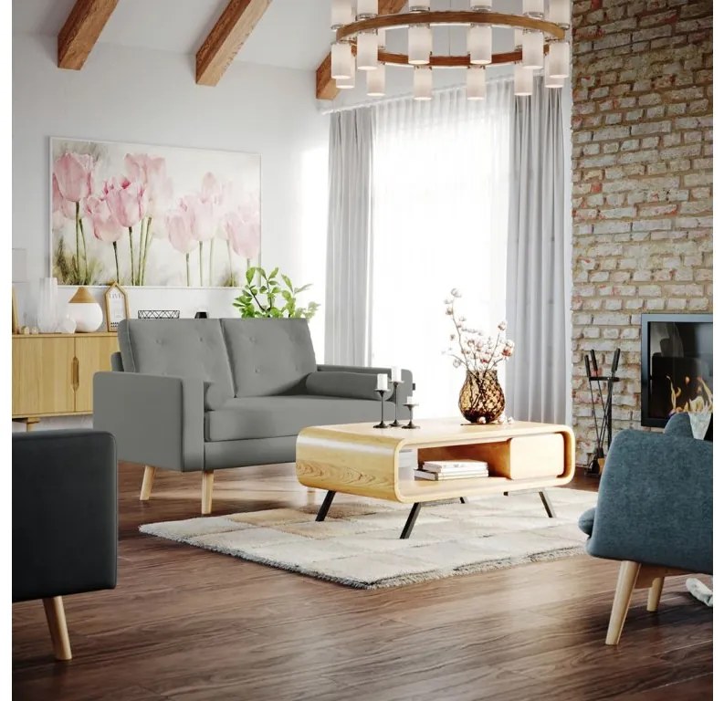 Svetlomodrá 2-miestna pohovka MANDI