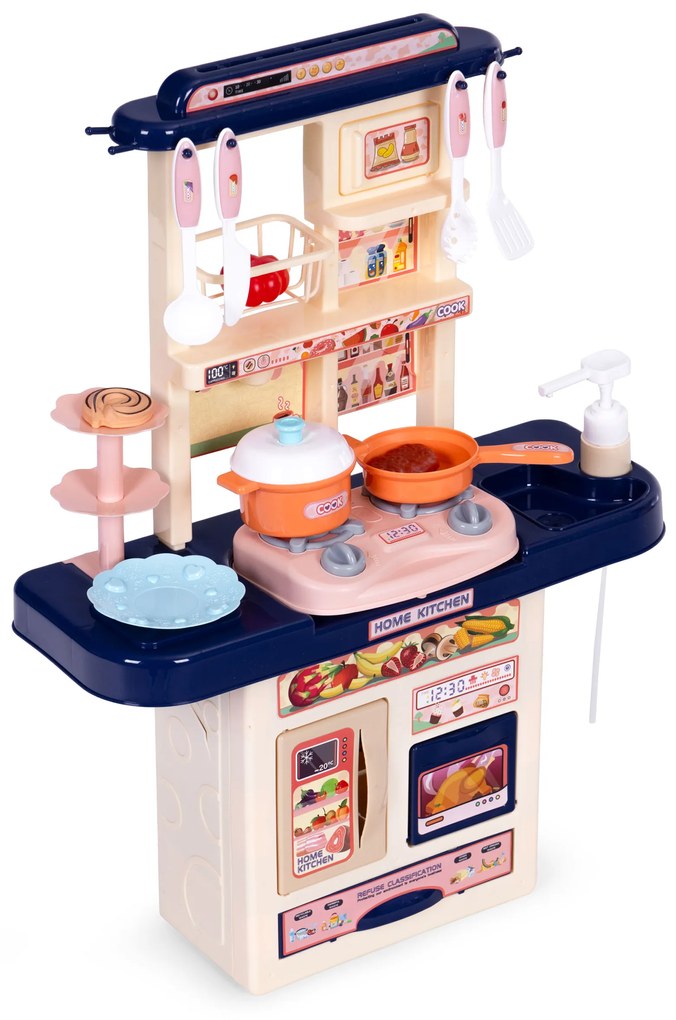 Detská kuchynka s umývadlom, LED, zvukmi a 10 doplnkami
