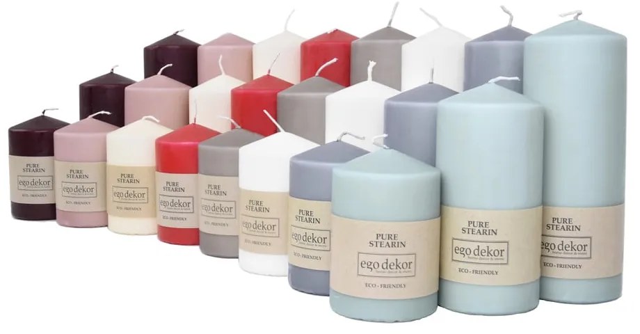 Červená sviečka Eco candles by Ego dekor Top, doba horenia 30 h