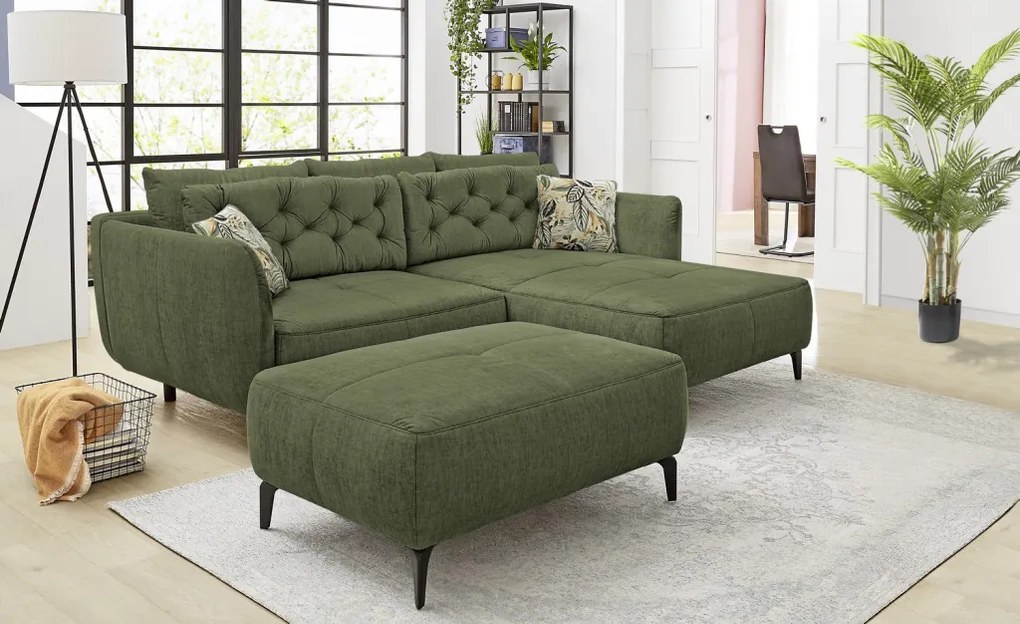 Rohová sedacia súprava Salo, zelená látka