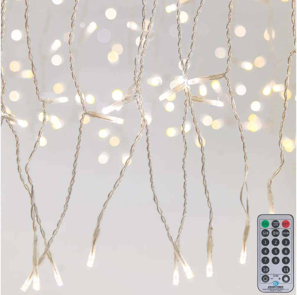 LED vonkajší stmievateľný záves CURTAIN 360xLED/8,4W/230V 2x2 m IP44 teplá biela +DO