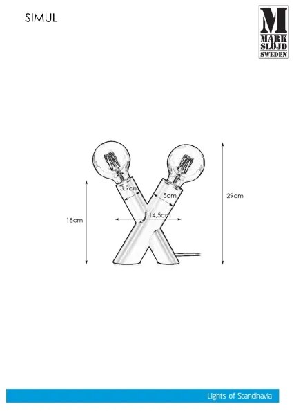 Markslöjd 108053 - Stolná lampa SIMUL 1xE27/40W + 1xE14/40W/230V zlatá