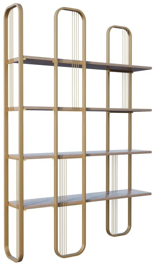 Regál v dekore borovice v zlatej farbe 125x180 cm Sierra – Kalune Design