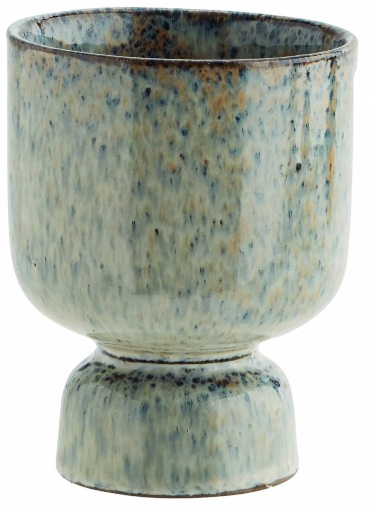 MADAM STOLTZ Kameninový obal na kvetináč Liquen Blue - menší