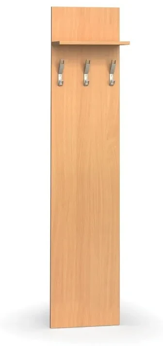 Vešiaková stena PRIMO WOOD, 3 háčiky, polica, buk