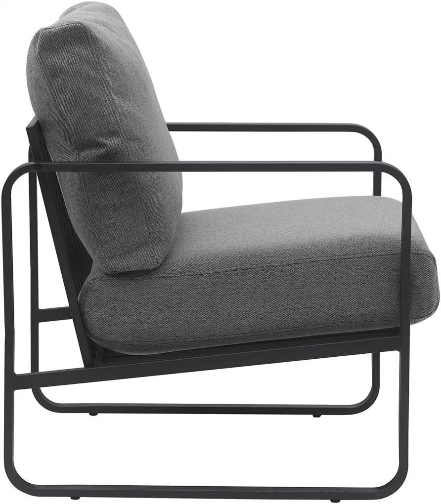 Design-Shop Kreslo Manea - látka / kov - Tmavo sivá