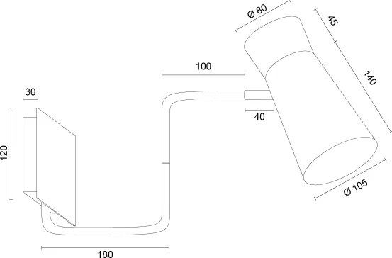 Argon 8880 - Nástenné svietidlo LORD 1xE14/7W/230V čierne