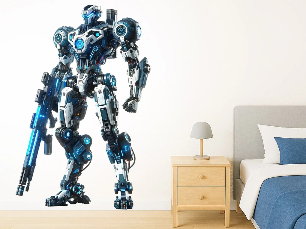 Ultra robot textilní prelepiteľná nálepka na stenu hárok 31 x 47 cm