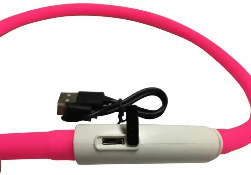 Nuxie LED svietiaci obojok pre mačku a psa 55 cm oranžový