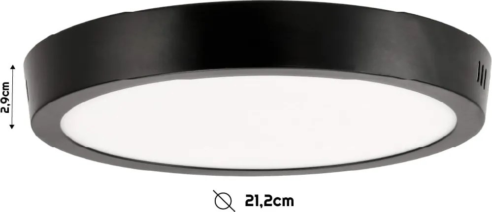 BERGE Okrúhly LED panel prisadený čierny - 18W - EMC - neutrálna biela