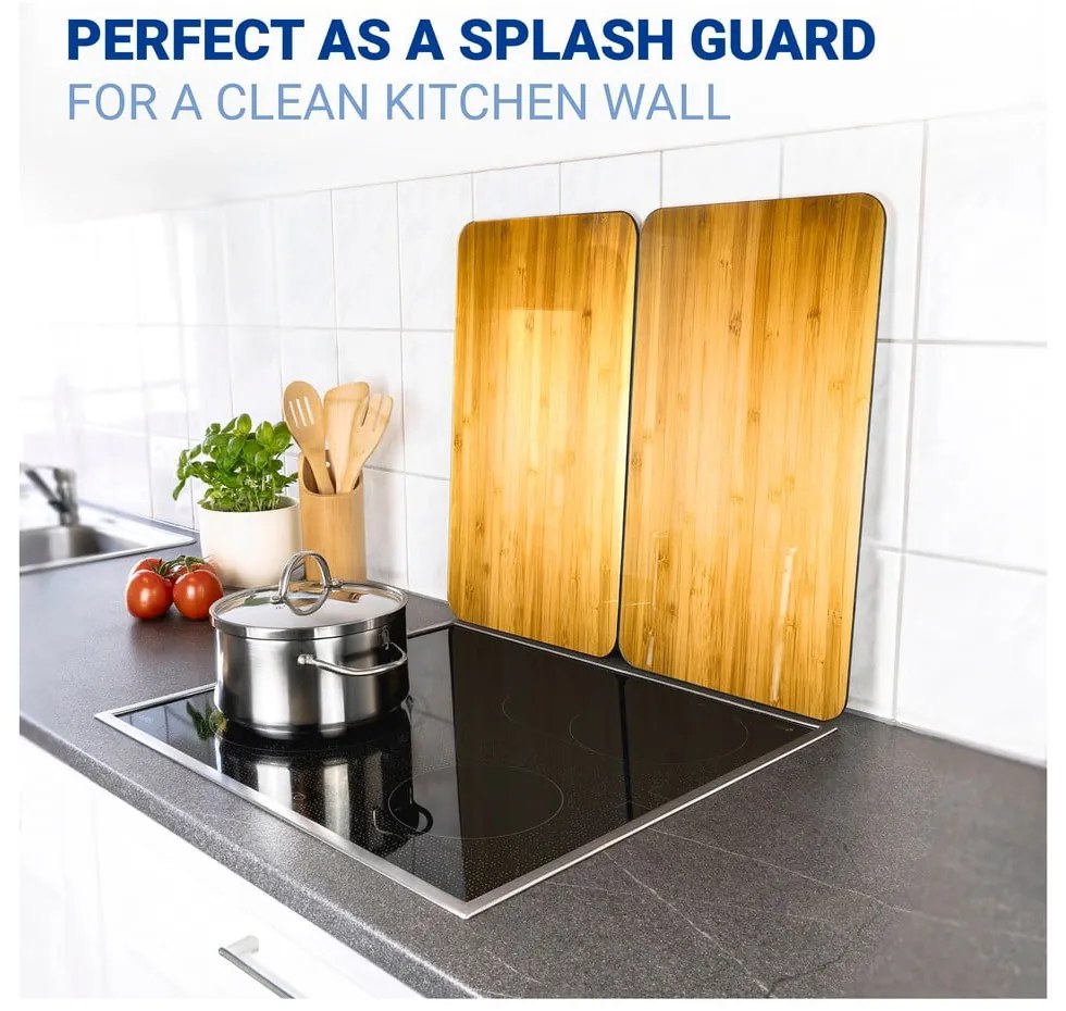 Kryty na sporák z tvrdeného skla v súprave 2 ks 52x30 cm Wooden – Maximex