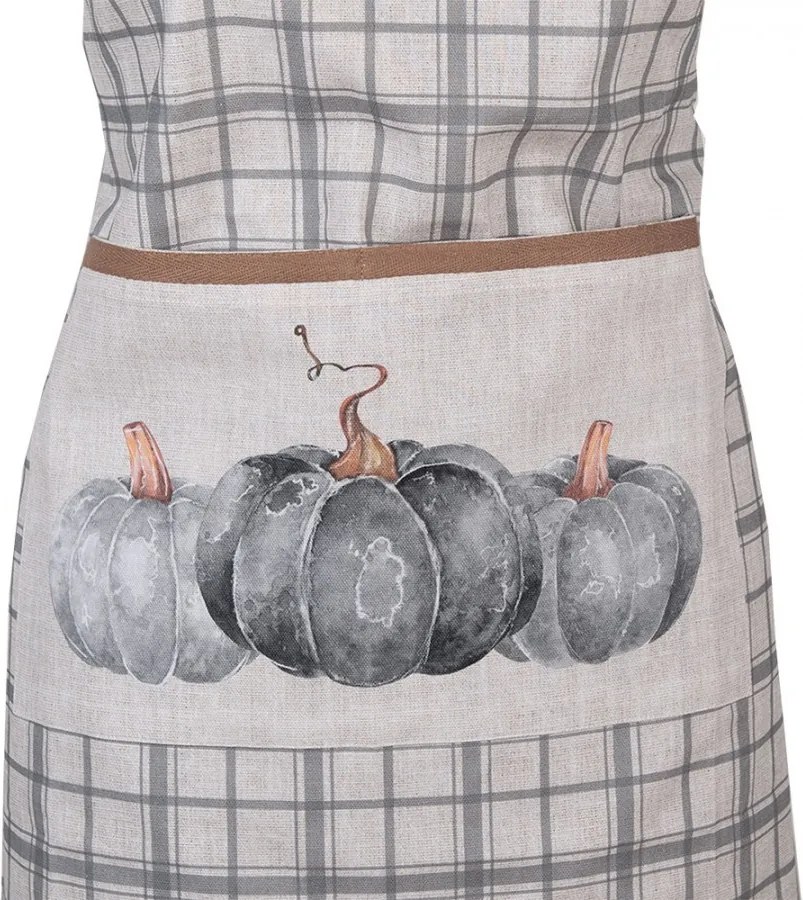 Bavlnená károvaná zástera s tekvicami Country Style Pumpkin - 70*85 cm