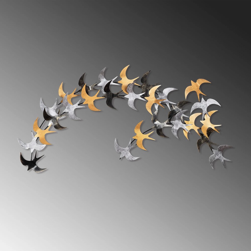 Nástenná kovová dekorácia Kirlangiç viacfarebná