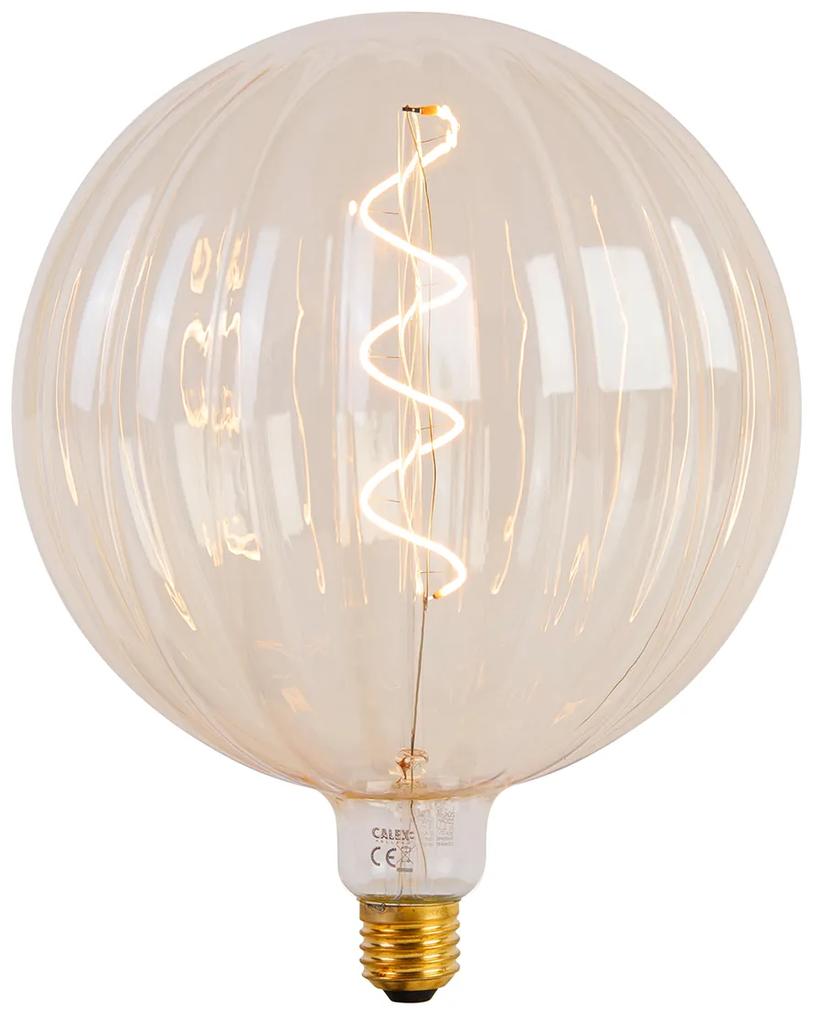Závesná lampa zlatá 5-svetlá vrátane LED jantárovej stmievateľnej - Cava Luxe