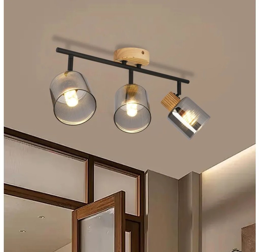 Brilagi - Bodové svietidlo HYGGE 3xE14/15W/230V kaučukovník/dymové