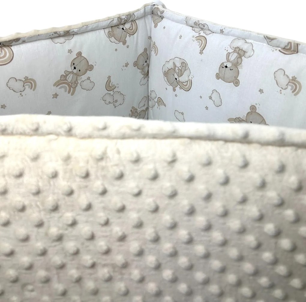 INTERMEDIC SK Mantinel do postieľky Teddy / minky béžová – 180x30 cm