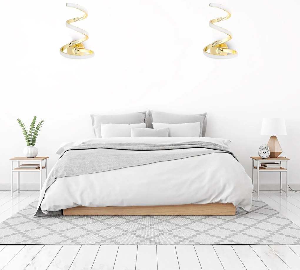 Toolight - LED nástenná lampa SPRING UP APP830-W, zlatá, OSW-09182