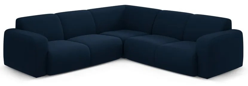 Tmavomodrá rohová pohovka z textílie bouclé (variabilná/do L) Molino – Micadoni Home