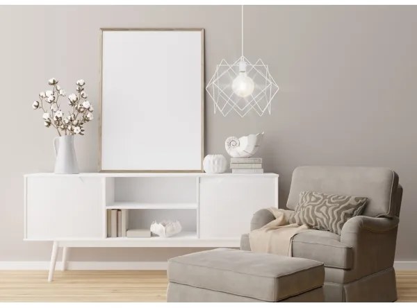 Luster na lanku GALL 1xE27/60W/230V biela