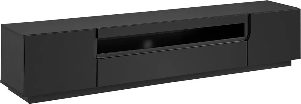 TV stolík Loftia 200 cm s otvorenou policou - čierna / čierny mat