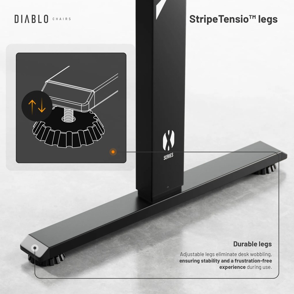 Stôl s elektricky nastaviteľnou výškou 160 cm čierny: Diablo X-Tensio 1600